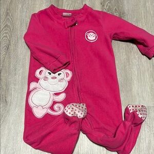 Babyboots Pink Monkey Kids One Piece 12M